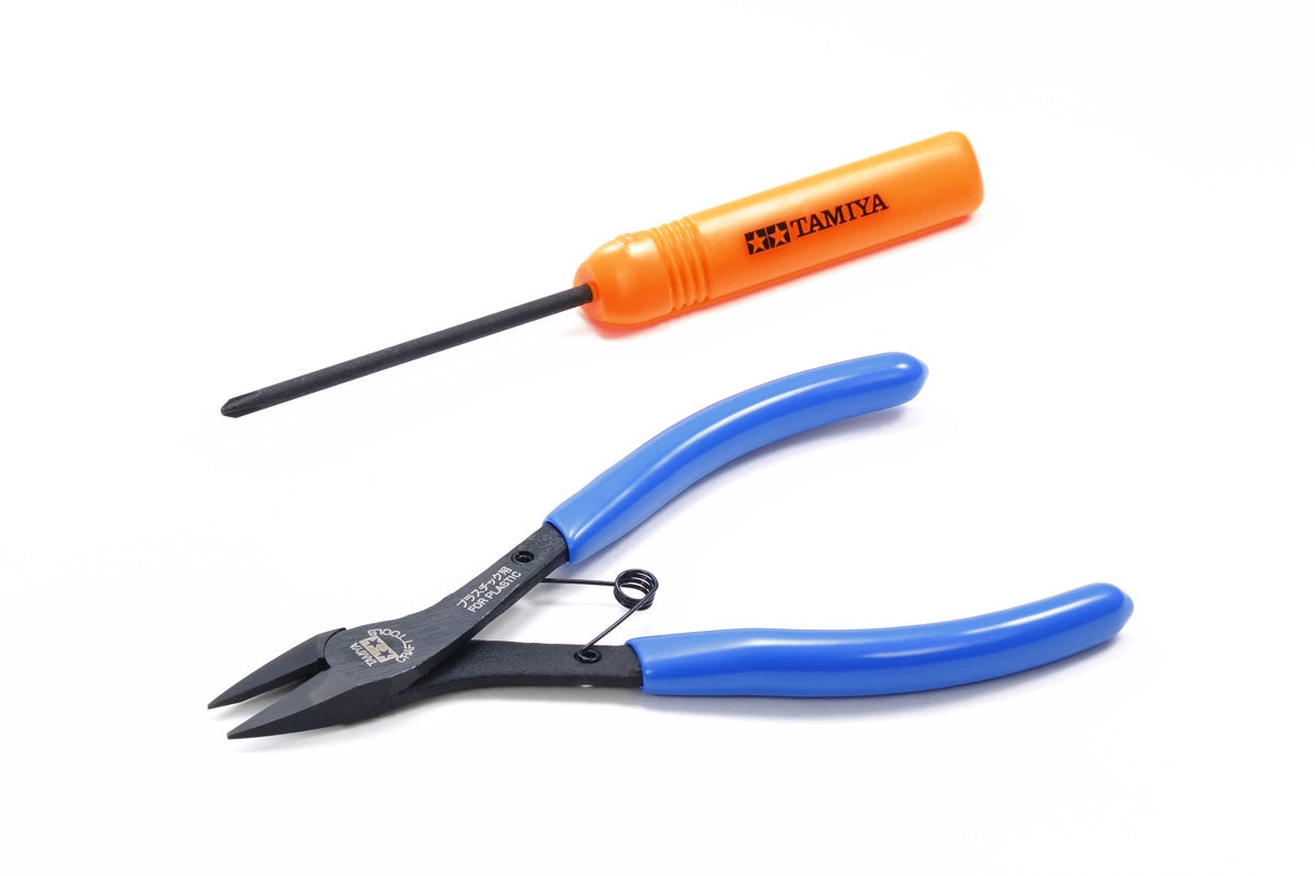 Tamiya | Mini 4WD Tools (Side Cutters, (+) Screwdriver) | MPN: 74158
