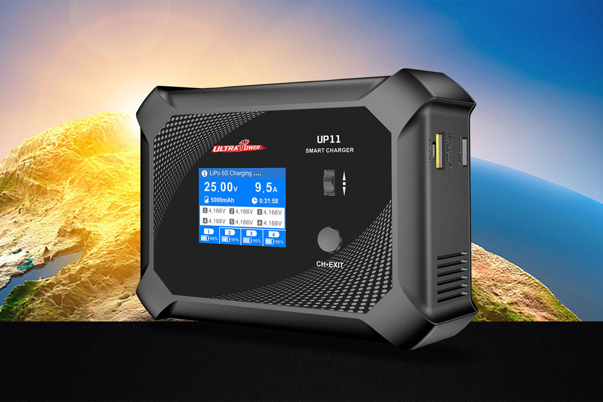 Ultra Power Technology | UP11 AC 240W / DC 540W 4-Port Multi-Chemistry AC/DC Charger | MPN: UP11