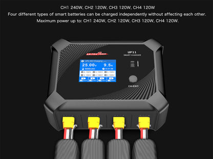Ultra Power Technology | UP11 AC 240W / DC 540W 4-Port Multi-Chemistry AC/DC Charger | MPN: UP11