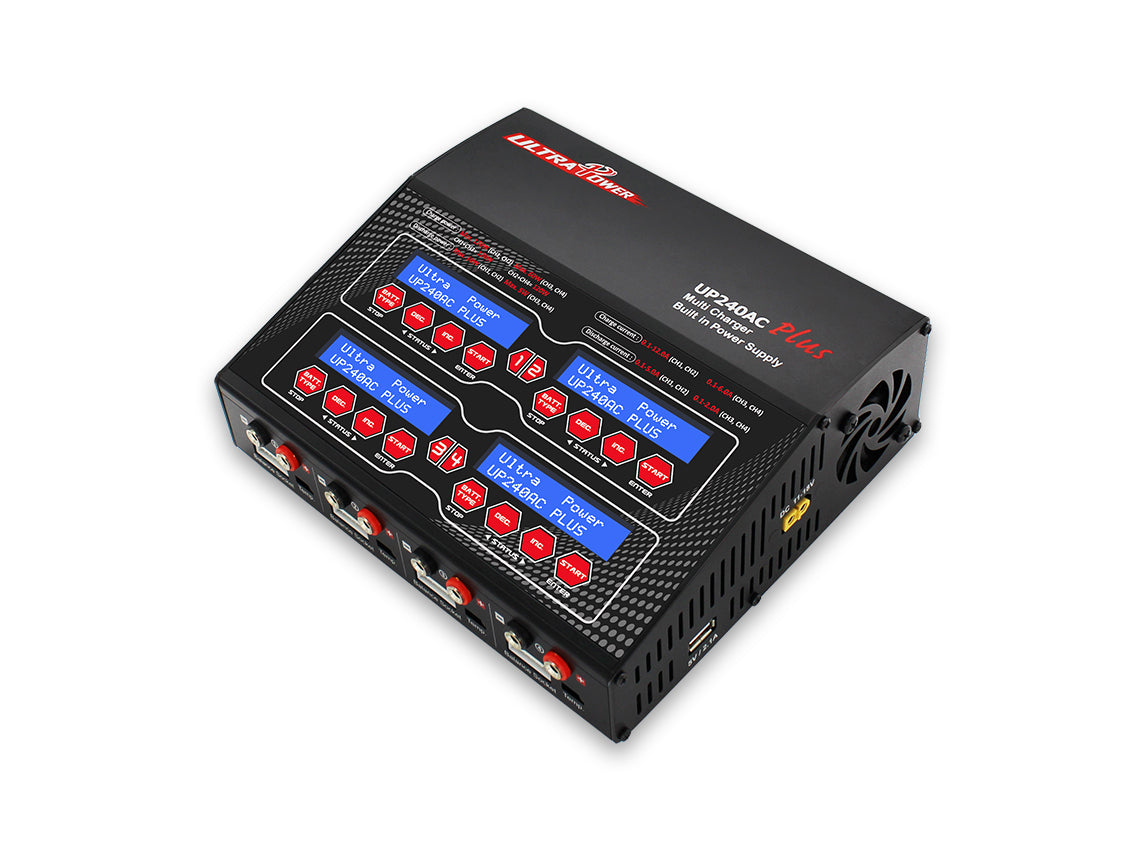 Ultra Power Technology | UP240 AC PLUS 240W 4-PORT Multi-Chemistry AC/DC Charger | MPN: UP240ACPLUS