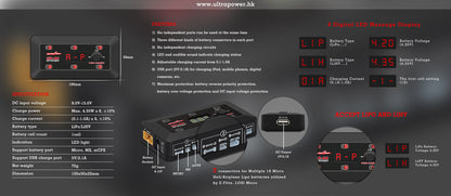 Ultra Power Technology | UPS6 25W 1S x 6 Compact DC Charger | MPN: UPS6